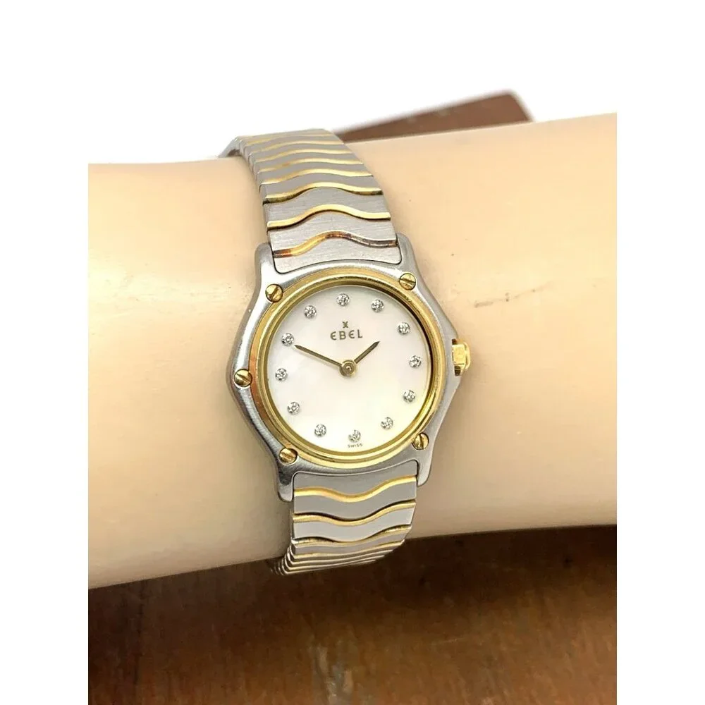 Ebel Women's Watch Swiss Quartz Diamond Mother of Pearl Dial Two Tone 18k Steel